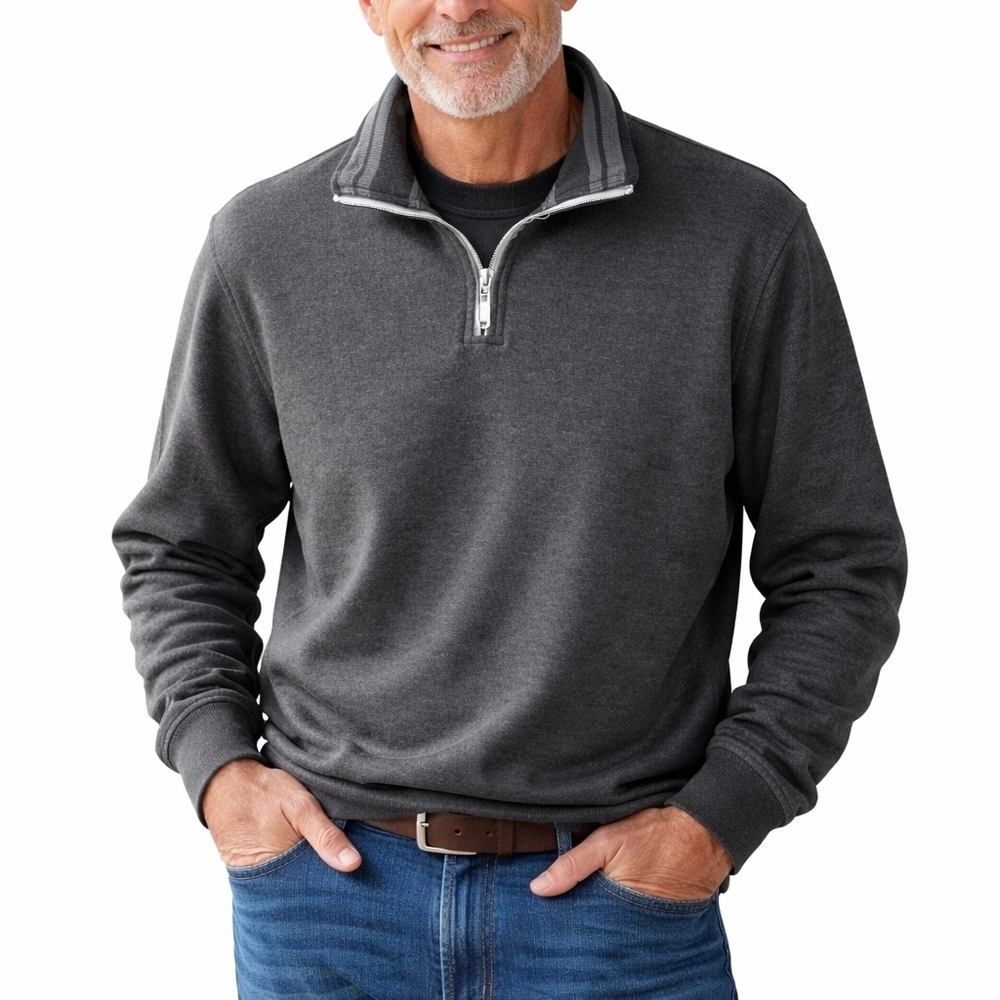 Van Heusen Charcoal 1/4 Zip Sweater. EUC